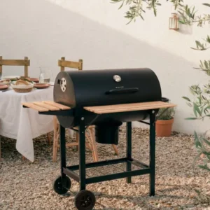 CREATE Barbacoa Ahumadora Carbón Smokey Easy con Ruedas y Termómetro