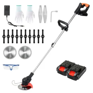 Desbrozadora Cortacésped Inalámbrica 42V (2x21V) 18000 RPM con 2 Baterías y Kit Completo – Versión A