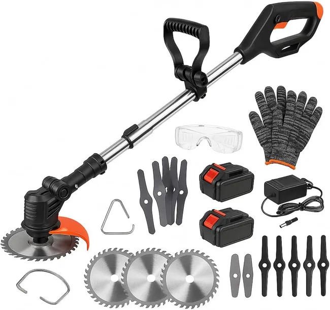 Desbrozadora Eléctrica a Batería 12V 18000 RPM con 2 Baterías y Kit Completo