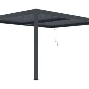 HABITAT ET JARDIN Pérgola Adosada Aluminio Windsor 3×4 m Gris Antracita