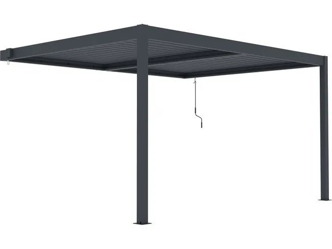 HABITAT ET JARDIN Pérgola Adosada Aluminio Windsor 3×4 m Gris Antracita