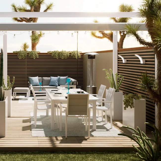 NATERIAL Pérgola Bioclimática Adosada Odyssea Aluminio 318×380 cm Blanca - Imagen 4