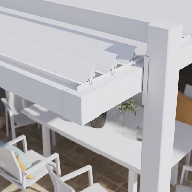 NATERIAL Pérgola Bioclimática Odyssea Aluminio 320×358 cm Blanca Autoportante - Imagen 3
