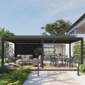 NATERIAL Pérgola Bioclimática Origin Aluminio 3,13×6,14 m Gris Manual
