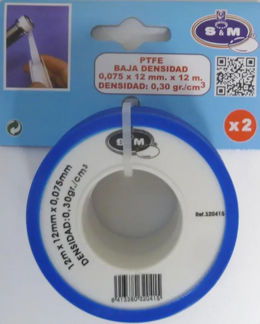 S&M Cinta de Teflón 12 m x 12 mm – Estanqueidad para Roscas